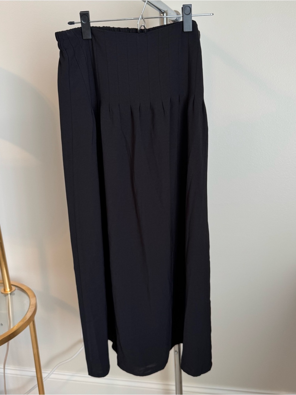 Amazon Black Maxi Skirt with Pleated Waistband